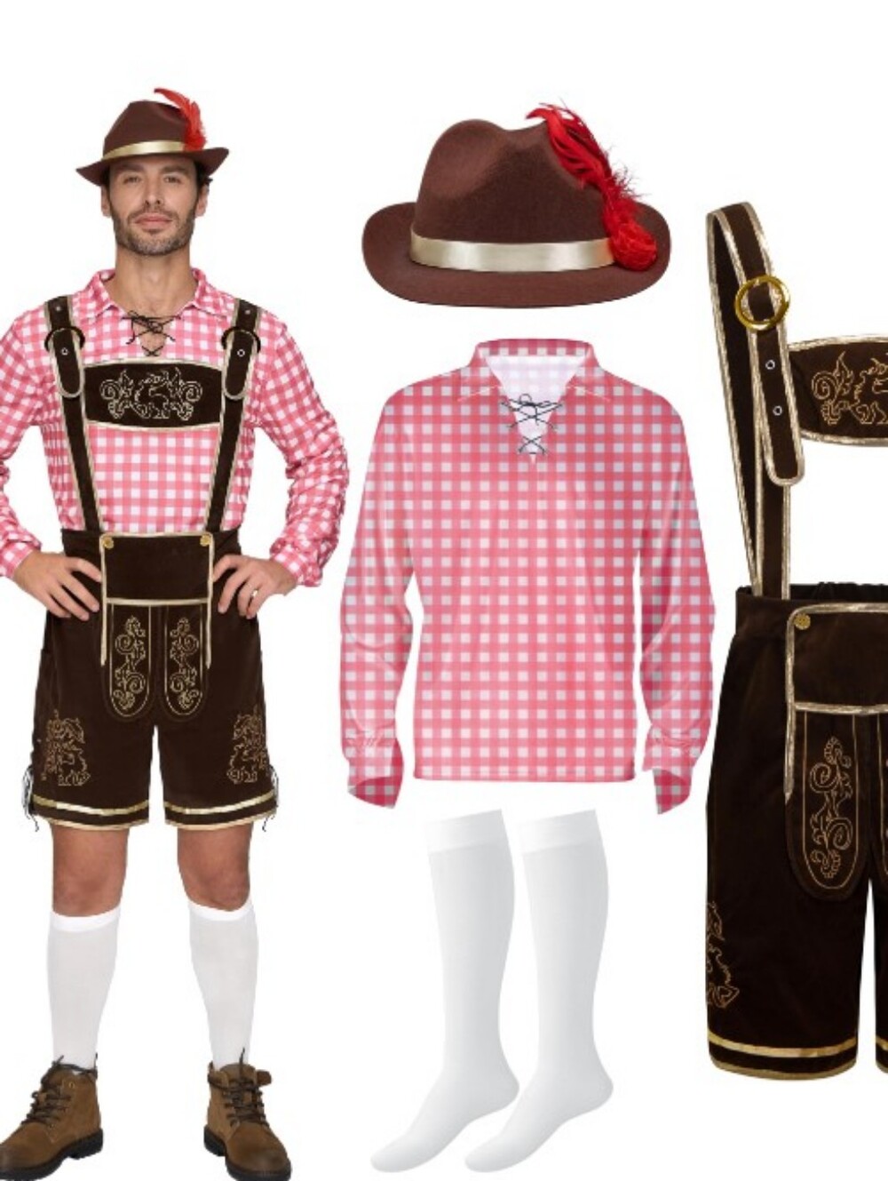 Spooktacular Creations Men Lederhosen Oktoberfest Outfit Costume